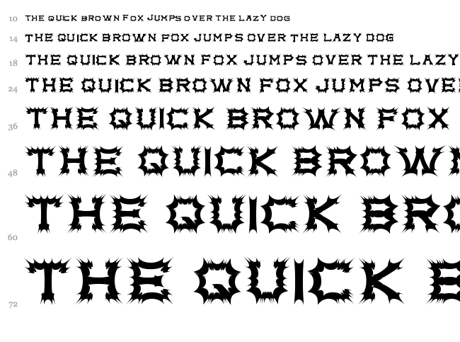 Complex bruja font waterfall